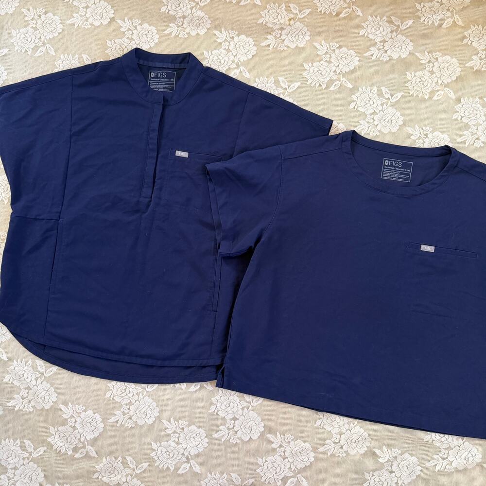 FIGS Navy Scrub Tops Bundle Size XXL